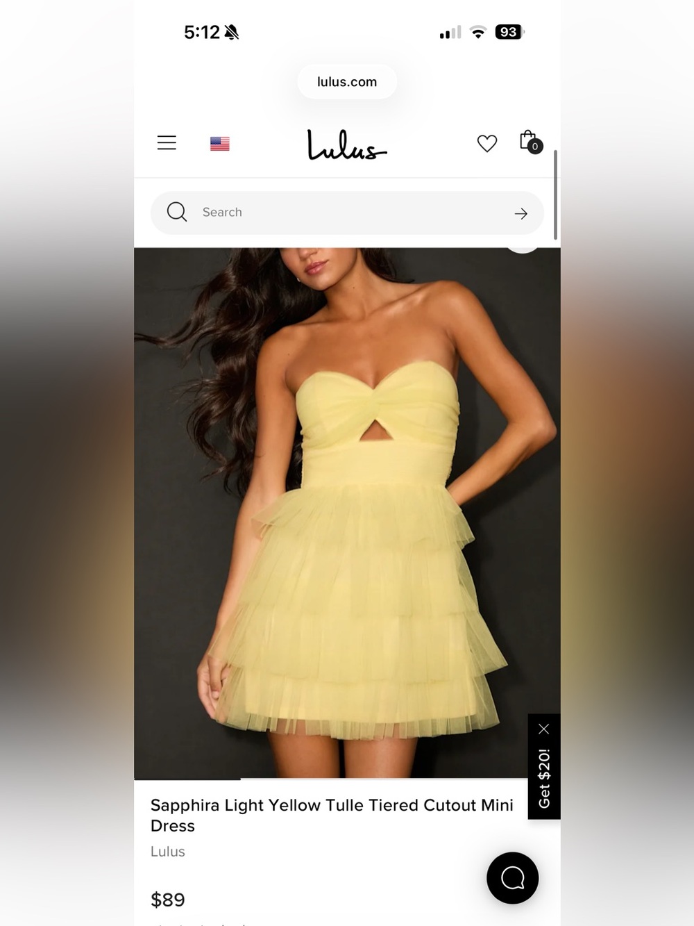 Yellow Tulle Mini Dress